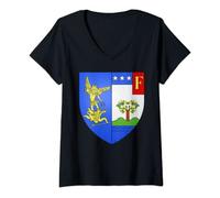 Womens Menton Coat of Arms Tee Flag Football Tees V-Neck T-Shirt