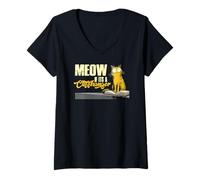 Womens Meow if its a Cliffhanger V-Neck T-Shirt