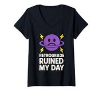 Womens Mercury Retrograde Survivor Funny Astrology Meme Zodiac V-Neck T-Shirt