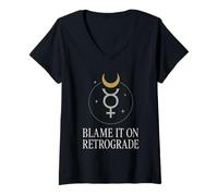 Womens Mercury Retrograde Survivor Funny Astrology Meme Zodiac V-Neck T-Shirt