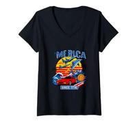 Womens Merica Since 1776 Eagle and Gator Shirt with Bitcoin Burgers V-Neck T-Shirt