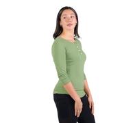 Women's Merino Long Sleeve Henley by Woolly | RWS Certified | Soft, Stink Free, Seattle Designed, Sage, S