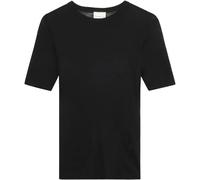 Women's Merino Ribbed T-shirt KnowledgeCotton Apparel Noir L
