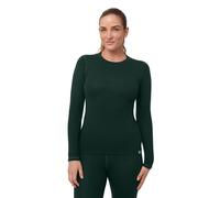 DANISH ENDURANCE Merino Wool Thermal Tops 180g/m² Midweight for Women, Extreme Warm Thermal Long Sleeve Top, Dark Green, XL