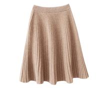 Women's Merino Wool Knitted Mini Skirt Winter Solid Color High Waist Elastic A Line Umbrella Skirt GN S