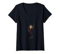 Womens Merlin Wizard, Sorcerer of Camelot, Avalon Magic Legend V-Neck T-Shirt