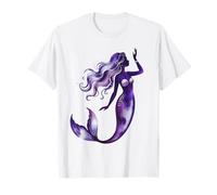 Womens Mermaid Colorful Abstract Art Purple Mermaid Adult T-Shirt