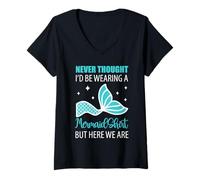 Womens Mermaid Never Thought I'd Be Wearing Funny Dad V-Neck T-Shirt