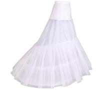 Women's Mermaid Petticoat Underskirt Crinoline Fishtail Wedding Crinoline Skirt Petticoat Shaping Floor Length 2 Rings Tail Half Slips for Ball Gown Wedding Bridal Dress Prom Dress(White,8)