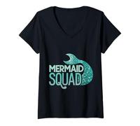 Women's Mermaid Tail Mermaid Squad V-Neck T-Shirt