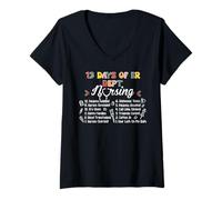 Womens Merry Christmas 12 Days of ER Dept Nursing Emergency Room V-Neck T-Shirt