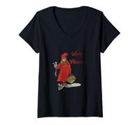 Womens Merry Christmas Iduna Scandinavian Holiday V-Neck T-Shirt