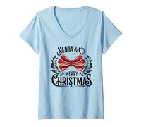 Womens Merry Christmas Santa Co Funny Holiday Jolly Celebration V-Neck T-Shirt