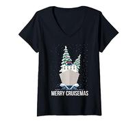 Womens Merry Cruisemas Christmas Cruise Caribbean Bahamas V-Neck T-Shirt