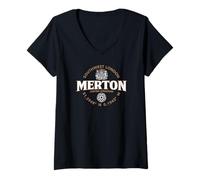 Womens Merton Southwest London England Coordinates Label 2C V-Neck T-Shirt