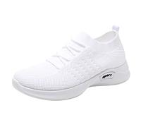 Womens Mesh Breathable Trainers, Sneakers Women Comfortable Thick Bottom Air Cushion Wedge Shoes Lightweight Lace Up Walking Shoes Non Slip Sport Sneakers Casual Comfy Trainers Everyday Footwear