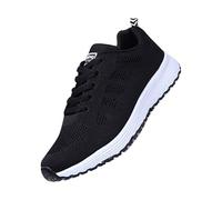 Womens Mesh Breathable Trainers Womens Smart Casual Trainers Soft Hollow Out Shoes Lace Up Running Shoes Non Slip Workout Sneakers Lightweight Tennis Sneakers Casual Outdoor Footwear Black