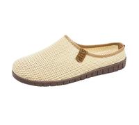 Women's Mesh Clogs Mules Shoes UK 5.5 Wide Toe Slip on Breathable Comfortable Lightweight Closed Toe Open Back Slippers for Daily Casual Outdoor Mule Backless Beige Footwear 2026