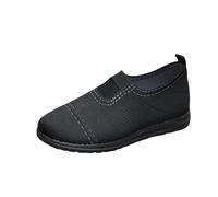 Womens Mesh Loafers Shoes Clearance,Ladies Fashion Casual Summer New Style Solid Color Flying Woven Slip-on Loafer Mom Shoe,for Outdoor Walking Traveling Hiking,UK Size 3.5-7.5