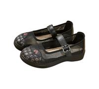 Womens Mesh Mary Jane Trainers Casual Breathable Strap Walking Flats Black