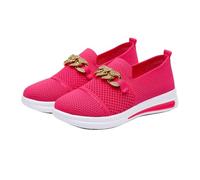 Women's Mesh Running Walking Shoes Lightweight Breathable Hollow Out Trainers Arch Support Sole Thick Bottom Wedge Chunky Shoe Anti-Slip Casual Gym Tennis Jogging Footwear Casual Slip On Trainer