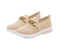 Women's Mesh Running Walking Shoes Lightweight Breathable Hollow Out Trainers Arch Support Sole Thick Bottom Wedge Chunky Shoe Anti-Slip Casual Gym Tennis Jogging Footwear Casual Slip On Trainer