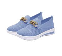 Women's Mesh Running Walking Shoes Lightweight Breathable Hollow Out Trainers Arch Support Sole Thick Bottom Wedge Chunky Shoe Anti-Slip Casual Gym Tennis Jogging Footwear Casual Slip On Trainer