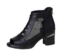 Women'S Mesh Sandals High Heel Peep Toe, Chunky Heel Sandals For Women, Lace Up Mesh Dance Heels For Lady, Latin Ballroom Dance Peep Toe Elegant Ankles Boots Sexy Heels Sliders Summer