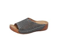 Women's Mesh Sandals, Orthopaedic Sandals, Peep Toe Wedge Sandals, Slip-On Beach Sandals, Platform Slippers with Soft Soles, Lightweight Women's Sandals, Non-Slip Outdoor Sandals, Size 36-43, gray, 8