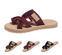Women's Mesh Slide Sandal Breathable Comfortable Hollow Wide Width Slides Slippers Open-Toe Orthopedic Arch Support Beach Sandals Trendy Casual Outings Walking Traveling Shoes Red