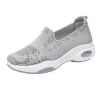 Women's Mesh Slip On Shoes,Arch Support Memory Foam Sneakers,Slip On Sneaker Lace Free Shoes,Provides Cushioning,Keeps You Dry and Cool,for Busy Mornings Or When Going Out Gray
