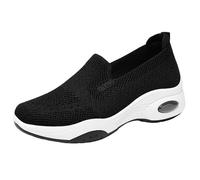 Women's Mesh Slip On Shoes,Arch Support Memory Foam Sneakers,Slip On Sneaker Lace Free Shoes,Provides Cushioning,Keeps You Dry and Cool,for Busy Mornings Or When Going Out Black