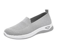Women's Mesh Slip On Shoes,Memory Foam Sneakers Tennis,Hand Free Running Shoes,Easy to Put On and Take Off,Provides Foot Support,for Long Term Standing Work,Walking Gray