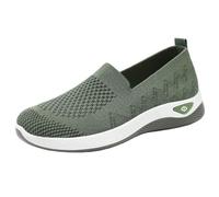 Women's Mesh Slip On Shoes,Memory Foam Sneakers Tennis,Hand Free Running Shoes,Easy to Put On and Take Off,Provides Foot Support,for Long Term Standing Work,Walking Green