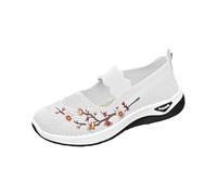 Womens Mesh Slip on Shoes Size 4.5 Orthopedic Breathable Non-Slip Shoe with Soft Soles Comfy Hollow Elastic Cushioning Walking Shoes Casual Floral Lightweight Recovery Arch Support Shoe for Outdoor