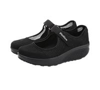 Womens Mesh Trainers, Adjustable Breathable Mesh Orthopedic Shoes Lightweight Platform Non-Slip Walking Shoes Comfortable Mary Jane Trainers Sneakers