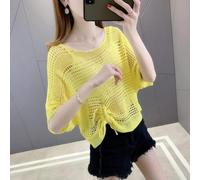 Women's Mesh Tunic for top, Solid Round Neck, Short Sleeve Women's | For Beach Holidays, Breathable & Light, Ideal for Women, Soft Polyester Mesh, One Size Fits 40-70kg