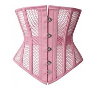 Women's Mesh Underbust Waist Trainer Corset - Double Steel Boned Shapewear for Tummy Control, Posture Support & Hourglass Silhouette (Standard, Pink, S)