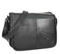 House of Leather Women's Womens Messenger Cross Body Leather Bag HOL1591 in Black House of Leather Black One Size