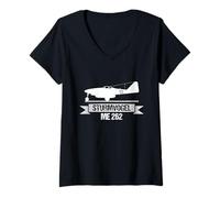 Women's Messerschmitt ME 262 Sturmvogel German Warbird Airplane V-Neck T-Shirt