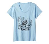 Women's Messing About in Boats Wind in the Willows Book Saying V-Neck T-Shirt