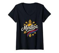 Womens Mestiza - Half Filipino - Philippine Flag - Filipina Women V-Neck T-Shirt