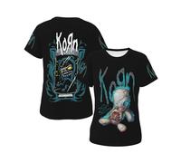 Women's Metal Band T-Shirts Stylish Short Sleeve Summer Tees Multi-Sided Printed Shirt Multicoloured M