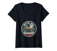 Women's Metal Dad Blacksmith Forge Metalworking Workshop Fathers Day V-Neck T-Shirt