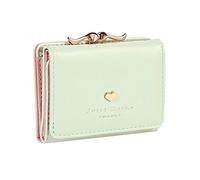 Womens Metal Frame Kiss-Lock Small Clutch Cards Holder Wallet (Light Green)