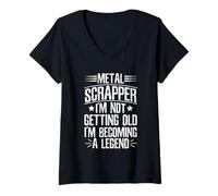 Women's Metal Scrapper - I'm Not Getting Old, I'm Becoming A Legend V-Neck T-Shirt