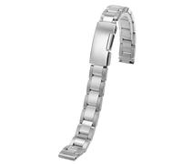 Women's Metal Watch Strap Durable Stainless Steel Folding Clasp 10mm 12mm 14mm 16mm Universal(Silver,12mm)
