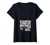 Women's Metalworking Turned My Mistakes Into Skill V-Neck T-Shirt