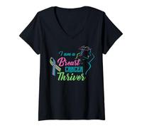 Womens Metastatic Breast Cancer Shirt for Women & Survivor Girls V-Neck T-Shirt
