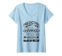 Women's Meteorologist Predicting Storms Proud Weather Forecaster V-Neck T-Shirt